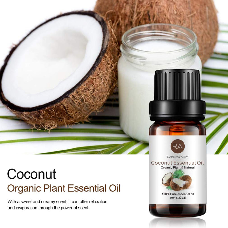 [Australia] - 2 Bottles Coconut Essential Oil Single 100% Pure Aromatherapy Essential Oils for Diffuser, Humidifier, Massage, Spa, Candles, Soaps, Perfume - 2 x 10ml 