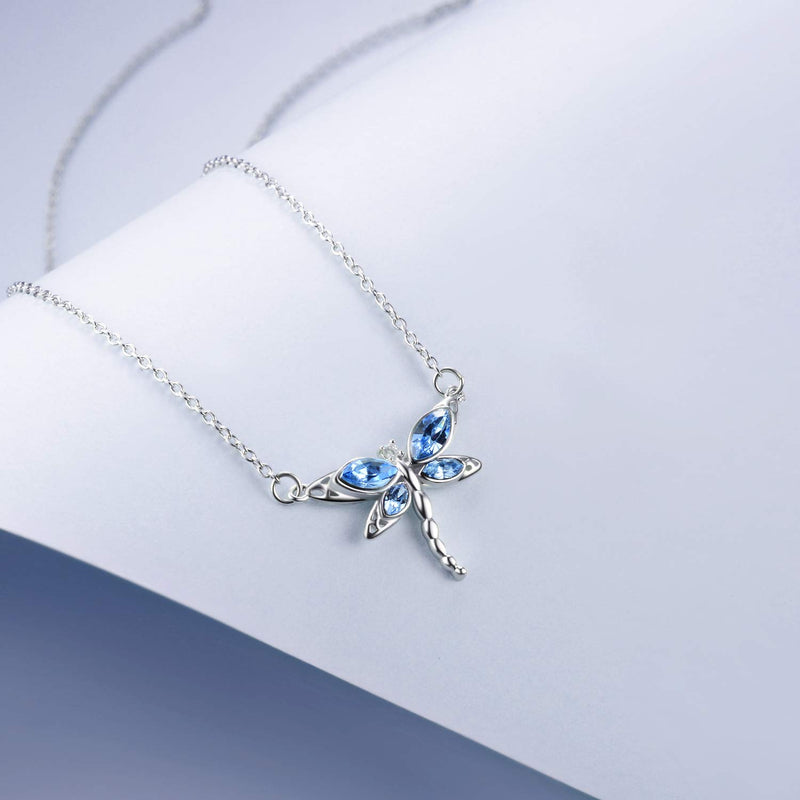 [Australia] - Dragonfly Gifts - Sterling Silver Dreamy Dragonfly Necklace - Dragonfly Jewelry Gifts for Her 
