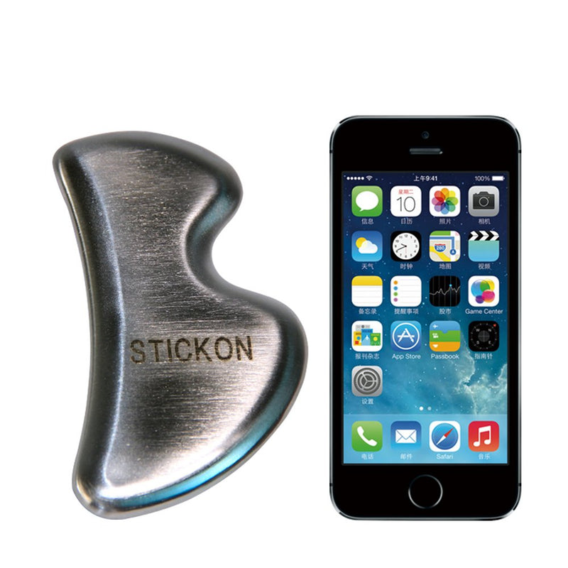 [Australia] - Stainless Steel Gua Sha Scraping Massage Tool - STICKON IASTM Tools Great Soft Tissue Mobilization Tool (B Shape) 