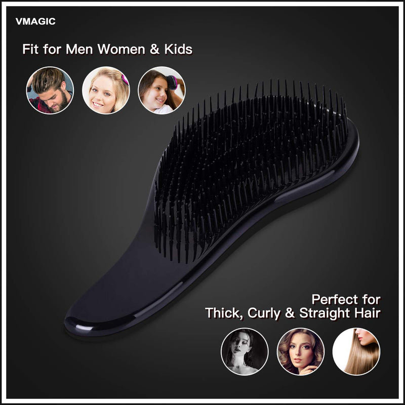 [Australia] - Detangling Brush - glide the Detangler Brush through Tangled hair - Best Brush / Comb for Women, Girls, Men & Boys - Use in Wet and Dry Hair (G-Black) G-Black 