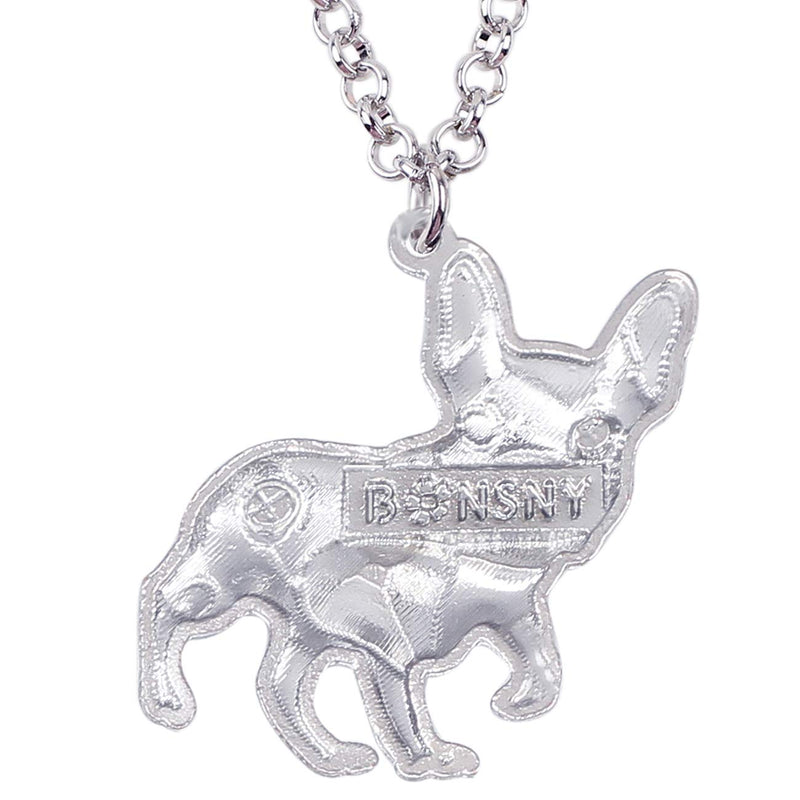 [Australia] - BONSNY Statement Enamel Rhinestone French Bulldog Necklaces Pendant Original Design for Women Kids Jewelry Purple 