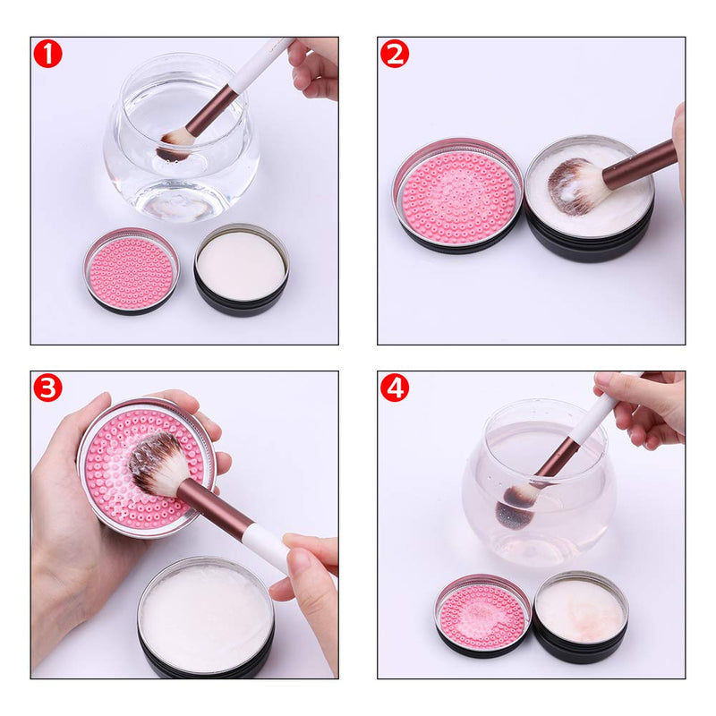 [Australia] - DUcare Makeup Brush Clean Set: Solid Soap Cleanser - Easy to Clean Blenders Brushes Shampoo Removes Shadow Color Cosmetic Colors for Daily Use Travel Set (Coconut Oil) 1PCS 