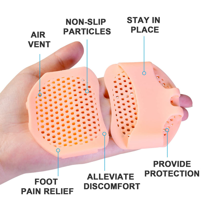 [Australia] - PrettSole 4 Pairs Metatarsal Pads | Metatarsal Pads for Women | Ball of Foot Cushions, Forefoot Cushions Support for Metatarsalgia, Morton's Neuroma Pain Relief Beige 