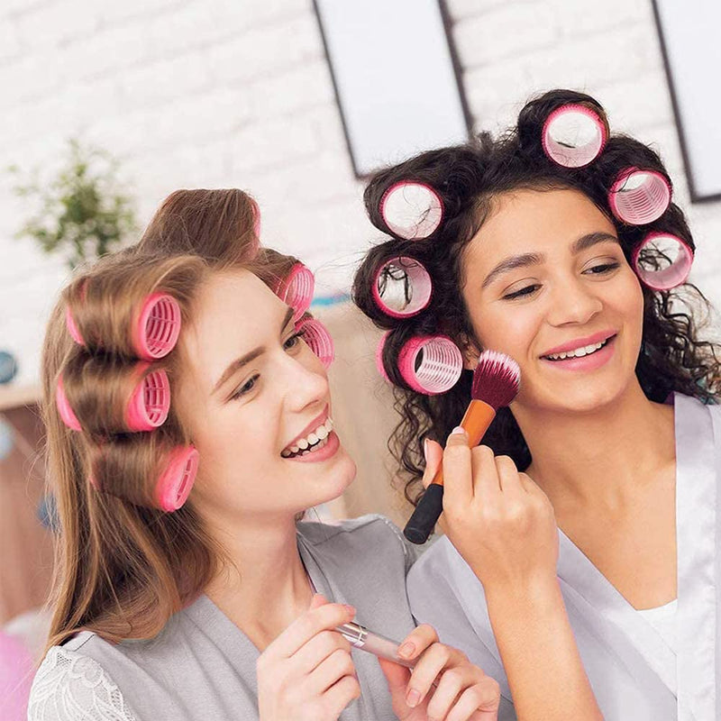 [Australia] - Self Grip Hair Rollers Set, 16 Pieces Salon Hairdressing Curlers, Hair Rollers Set With Clips, 8 Rollers and 8 Duck Bill Clips, for Women Long Hair, Men, Salon Hairdressing (64 mm) 