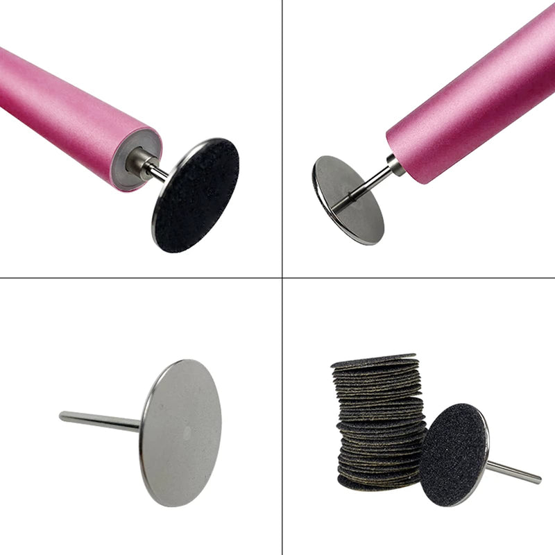 [Australia] - 100pcs Replaceable Sanding Paper with Disk 25mm Pedicure Sandpaper Nail Drill Bit Accessories Salon Foot Calluse Tool (HJ-NF037-120#) Hj-nf037-120# 