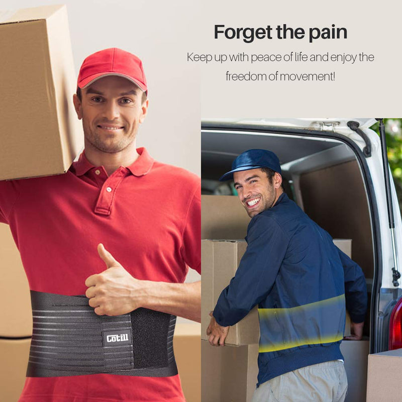 [Australia] - Cotill Lower Back Support Belt - Lumbar Support Brace for Pain Relief and Injury Prevention - Dual Adjustable Straps and Breathable Mesh Panels (S/M - Waist 62cm to 82cm) S/M (Pack of 1) 