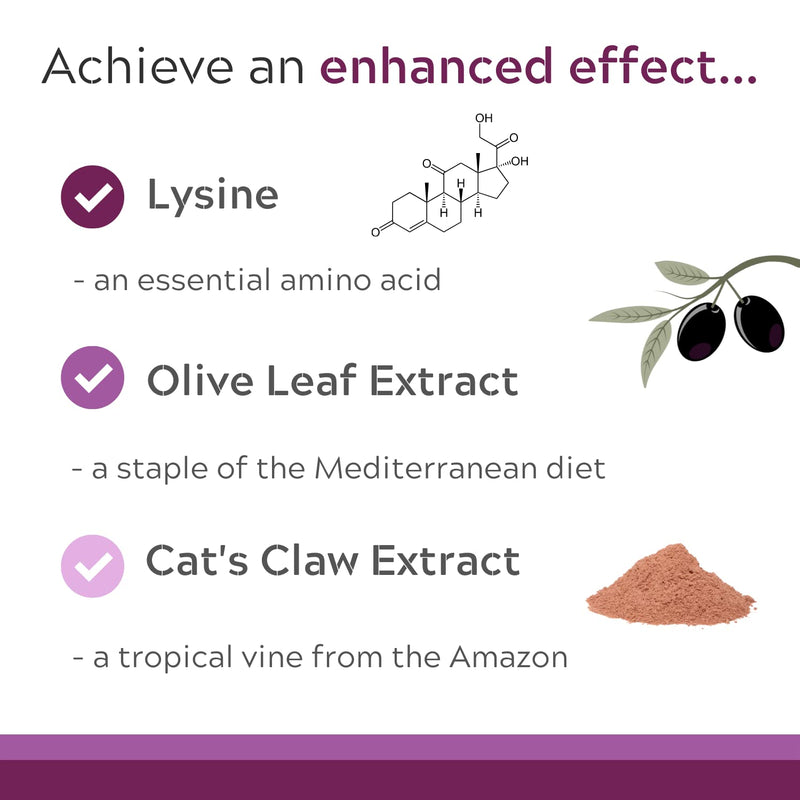 [Australia] - Lysine Cold Sore Treatment - with Olive Leaf Extract with Cat’s Claw, PAU Darco and Echinacea - Complex Immune Booster - High in Antioxidants - Virago - 90 Tablets - Made in USA - CaliVita 