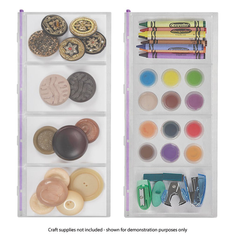 [Australia] - CRAFT MATES Bead Organizer and Plastic Storage Containers For Crafts, Buttons, Pins and More, 4 Compartments, 2XL, Clear Lids 