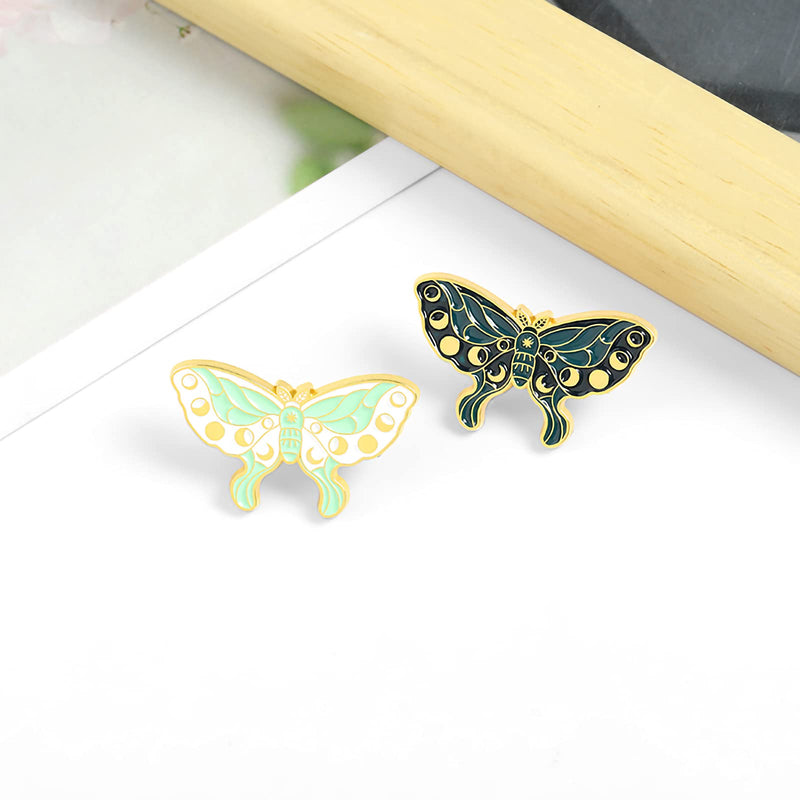 [Australia] - Butterfly Enamel Brooch Pin Sun Moon Stripe Brooches Pins Lapel Badges Set for Women Girls Badges for Hat Pants Clothes 