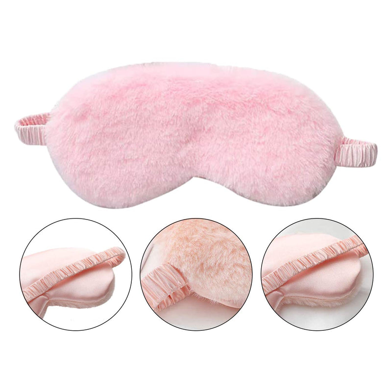 [Australia] - 4 Pcs Plush Eye Mask Soft Fluffy Plush Eye Mask Sleep Mask Adjustable for Kids Adult Women 