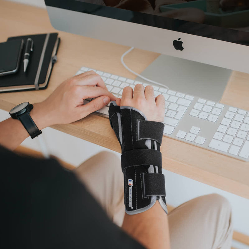 [Australia] - T TIMTAKBO Thumb Spica Splint Wrist Brace, Carpal Tunnel Wrist and Thumb Brace Rigid Support, Wrist Splint Night Support Thumb Stabilizer , Wrist Brace Hand Brace for Sprained Wrist, Arthritis, Tendonitis, Ligament Injury, Left Right Hand, SML Medium 