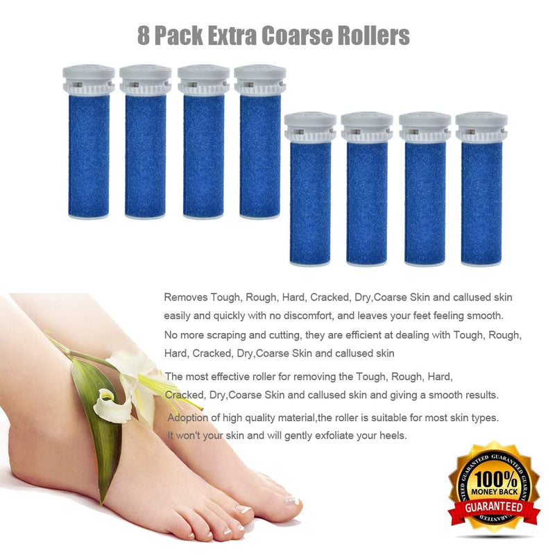 [Australia] - 8 Pack Replacement Roller Refills Compatible with Scholl Express Pedi Foot Smoother-Extra Coarse 8 Pack 