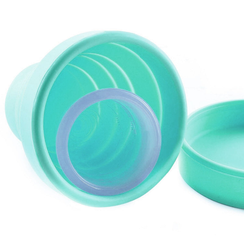 [Australia] - Collapsible Silicone Cup Foldable Sterilizing Cup for Menstrual Cups and Storing Your Diva Cup - Foldable for Travel from LUCKY CLOVER (Sky Blue) Sky Blue 