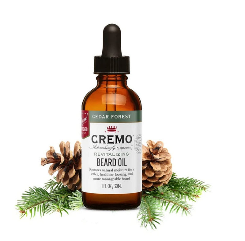[Australia] - Cremo Beard Oil, Revitalizing Cedar Forest, 1 fl oz - Restore Natural Moisture and Soften Your Beard To Help Relieve Beard Itch 1 Fl Oz (Pack of 1) 