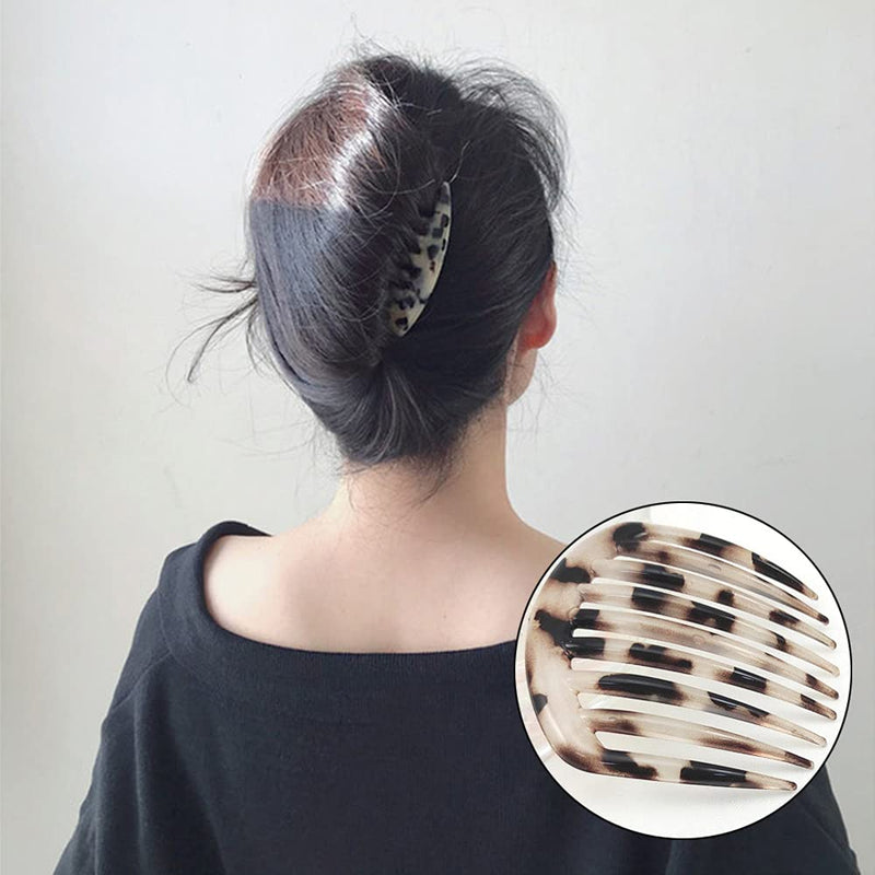 [Australia] - IYBQIU 5 Pcs French Twist Comb Retro Celluloid Hair Comb 9 Teeth Non Slip Comb Clips Hair Styling Accessories for Women and Girls, Multicolour 