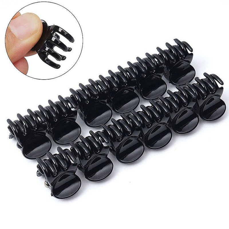 [Australia] - 24 Pcs Mini Hair Clips, Hair Claws Pins Clamps Hair Accessories Clips Small Micro Hair Jaw Clips for Women Girl's Hair（Black） Black 