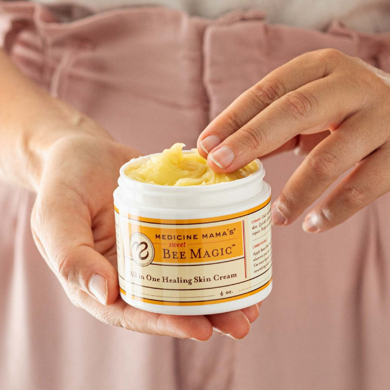[Australia] - Medicine Mama’s Apothecary Sweet Bee Magic - All in One, All Natural Moisturizing Skin Ointment - Soothing Salve for Dry, Cracked Skin, Eczema, & Burns. All Natural Healing Ointment, Wound Care, Bee Balm, Skin Care- Made In America - 4 oz Jar. 