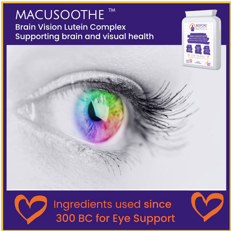 [Australia] - MACUSOOTHE Eye Complex Premium Vision Support, Eye Pressure, Age Related, Blue Light (from Smartphones) | Contains Zeaxanthin, Lutein, Bilberry & Pine Bark | UK Made | GMP Standards 