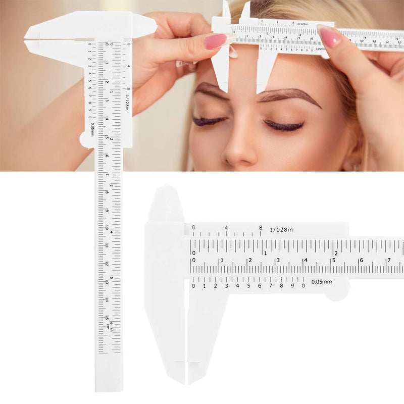 [Australia] - Vernier Caliper Waterproof Plastic Eyebrow Permanent Makeup Ruler Students Experimental Measurement Tools For Permanent Makeup Tattoo Eyebrow Line Lip 