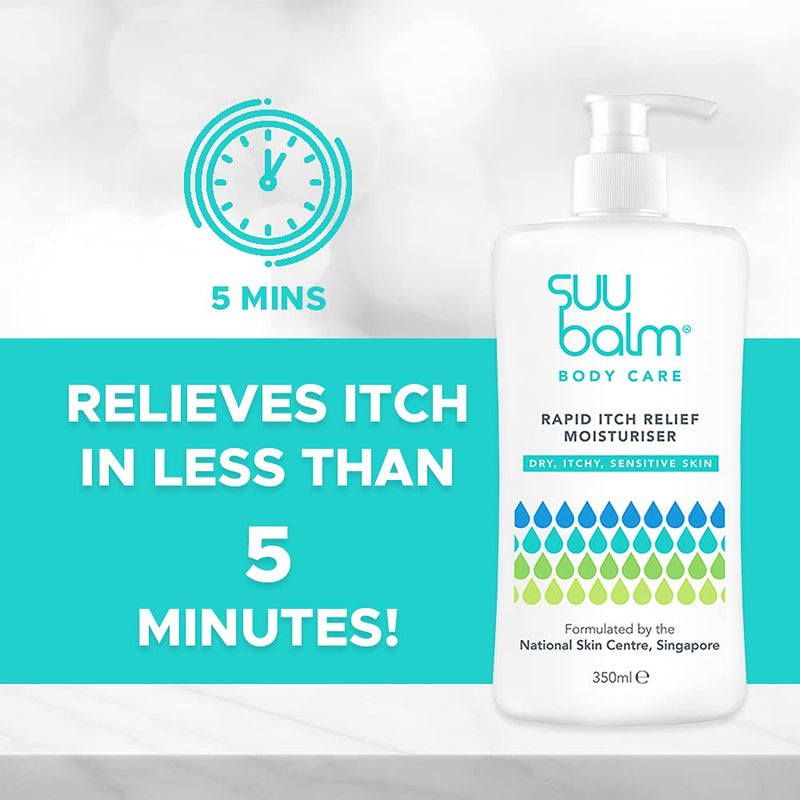 [Australia] - Suu Balm - Itch Relief Cream, Menthol & Ceramide Body Moisturiser - Eczema, Psoriasis, Dry, Sensitive Skin Treatment (350ml) 