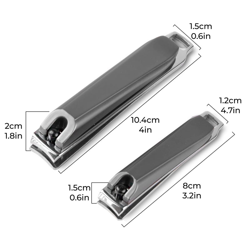 [Australia] - H&S Nail Clippers Set 2 Pcs Nail Cutter Set Fingernails Toenails Clippers Kit for Men Women Thick Nails 