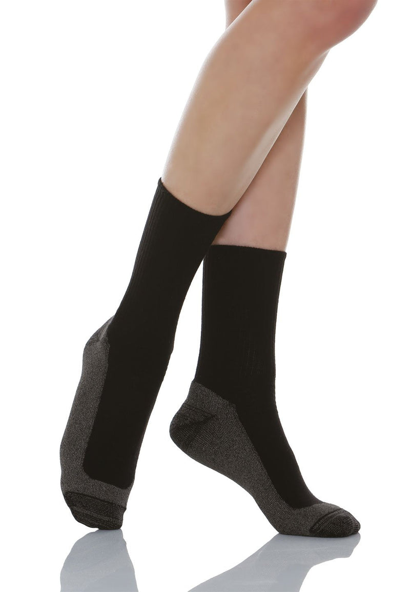 [Australia] - Relaxsan 550P X-Static Silver fiber diabetic socks with soft massaging terry sole, 100% Made in Italy 5-XL [Man 9.5-11.5 / Woman 11-12.5] Black 