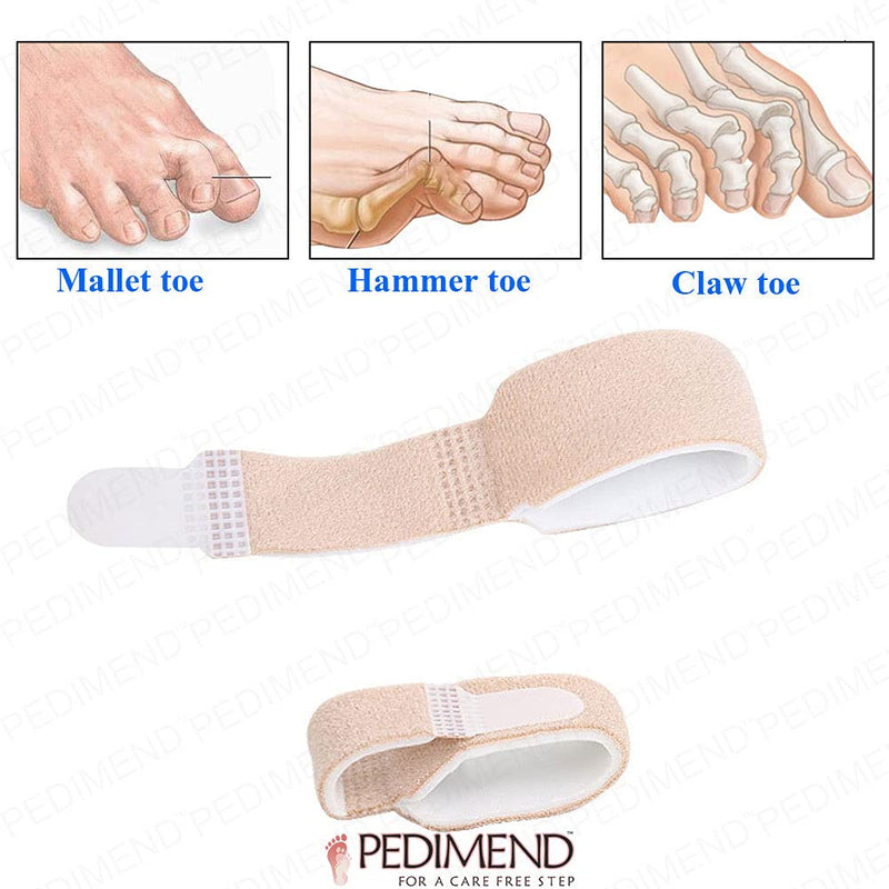 [Australia] - PEDIMEND 8PCS Hammer Toe Straightener, Hammer Toe Splints, Toe Cushioned Bandages for Correcting Hammer Toes, Broken Toes, Crooked Toes and Overlapping Toes 