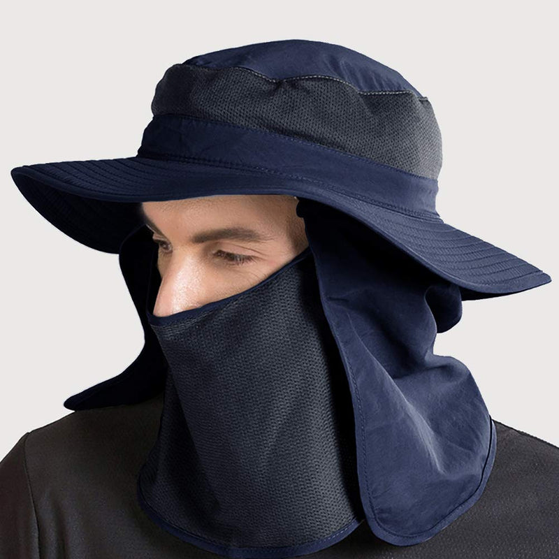 [Australia] - Orolay Unisex 360° Protection Sun Hats Fishing Hat Face Cover Neck Flap UPF 50+ Navy 