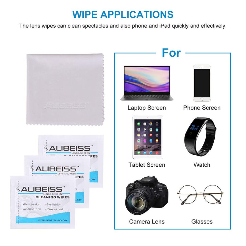 [Australia] - 150 Pack Pre-Moistened Lens Wipes ALIBEISS Screen Wipes for Glasses, Camera, Tablets, Smartphone, Screens and Other Delicate Surfaces 150 Count (Pack of 1) 
