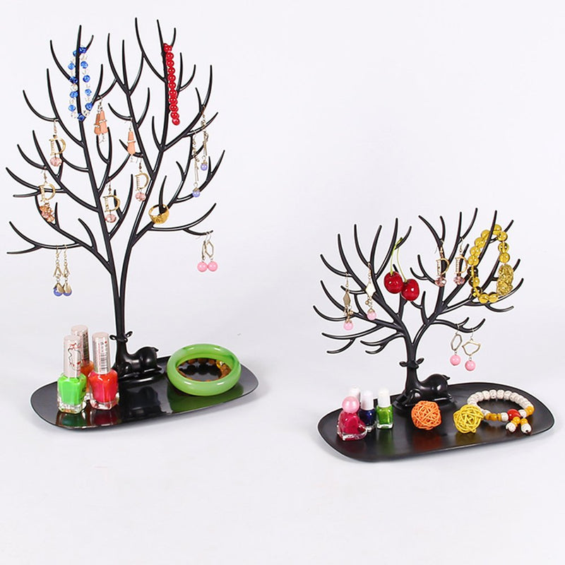 [Australia] - Jewellery Display/Stand/Holder- Sika Deer Tree Jewellery Holder Jewellery Organiser for Rings Necklace Birthday Gifts Xmas Jewellery Stand Rack Storage (L, Black) Large 