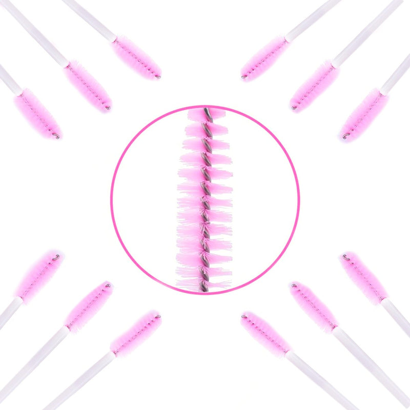 [Australia] - AKStore 100 PCS Disposable Eyelash Brushes Mascara Wands Eye Lash Eyebrow Applicator Cosmetic Makeup Brush Tool Kits (White-Pink) White-Pink 