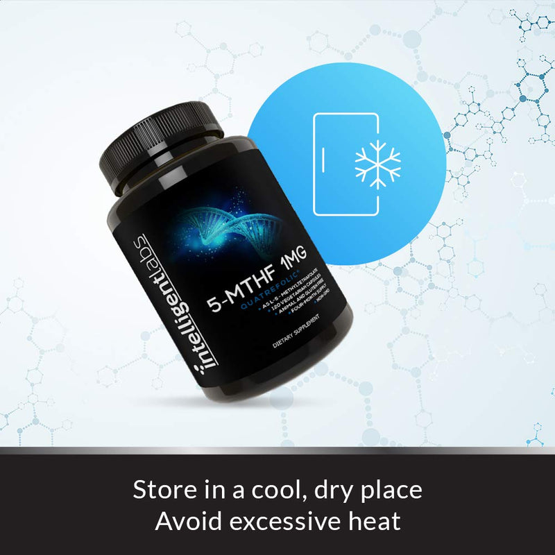 [Australia] - 1MG L-5 MTHF by Intelligent Labs, 120 Capsules 4 Months Supply, L-5-methyltetrahydrofolate Activated Folic Acid Supplement as Quatrefolic Acid, Activated Folate 