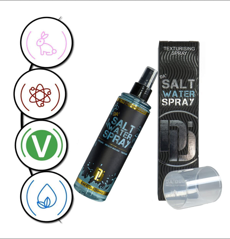 [Australia] - Da Dude Da Salt Water Spray, Sea Salt Spray for Hair Men, Texturising Styling Seasalt Spray 250ml 