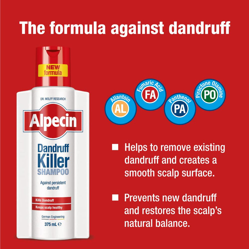 [Australia] - Alpecin Dandruff Killer Shampoo 375ml | Effectively Removes and Prevents Dandruff | Hair Care for Men Made in Germany 