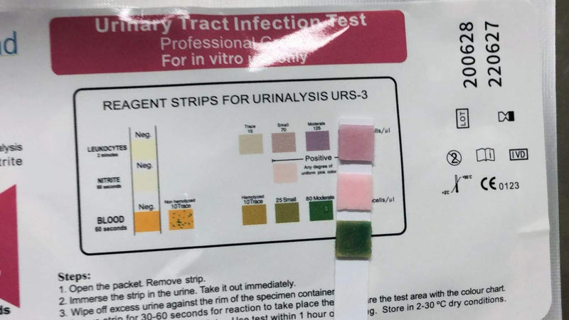 [Australia] - 5 x Home Urine Urinary Tract Infection Tests (UTI, Nitrite, Leukocytes and Blood) - 1 Test Strip per foil 