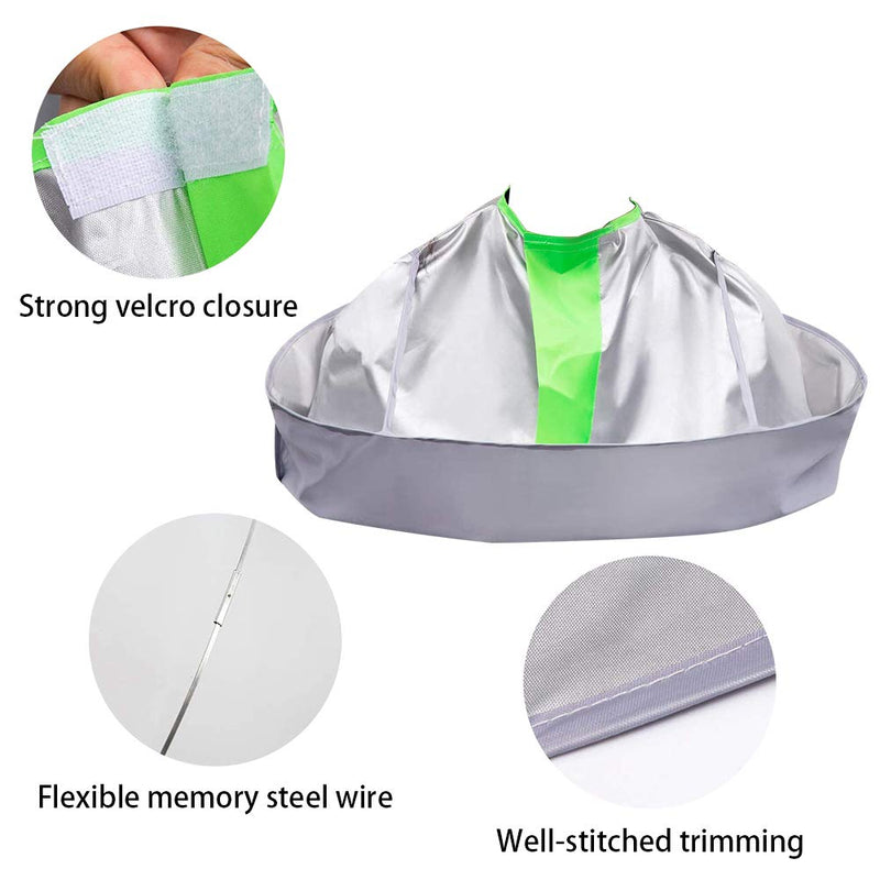 [Australia] - Hair Cutting Cape with Storage Bag, Waterproof Haircut Barber Cape Beard Shaving Umbrella Cloak Foldable Salon Hair Cutting Tools Hairdressing Accessories Kit for Adults Men Women Kids 