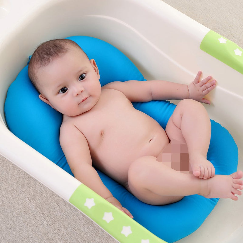 [Australia] - Baby Bath Pad, KAKIBLIN Baby Bath Cushion Newborn Bath Support Anti-Slip Bath Tub Pillow for 0-6 Month (Blue) Blue 