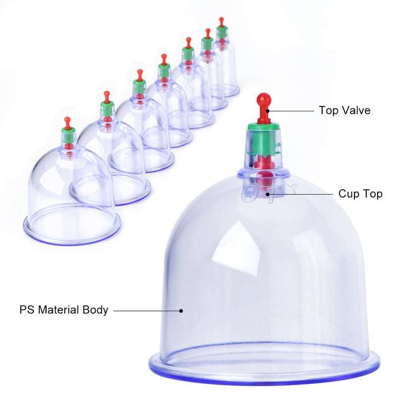 [Australia] - Cupping set, cupping glass set, cupping glasses Professional Chinese cupping therapy set with pump handle and 12 suction cups for the vacuum cupping set 