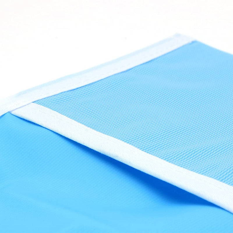[Australia] - CENPEK Adult Bib Anti-fouling Waterproof Reusable Mealtime Protector with Crumb Catcher Washable Dining Bibs for Men Women Elderly Handicapped Patient Eating Blue 