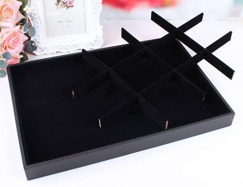 [Australia] - HOMANDA Homandan Black Velvet 12 Compartment Jewelry Display Showcase Organizer Holder for Necklace Bracelet Hair Band 