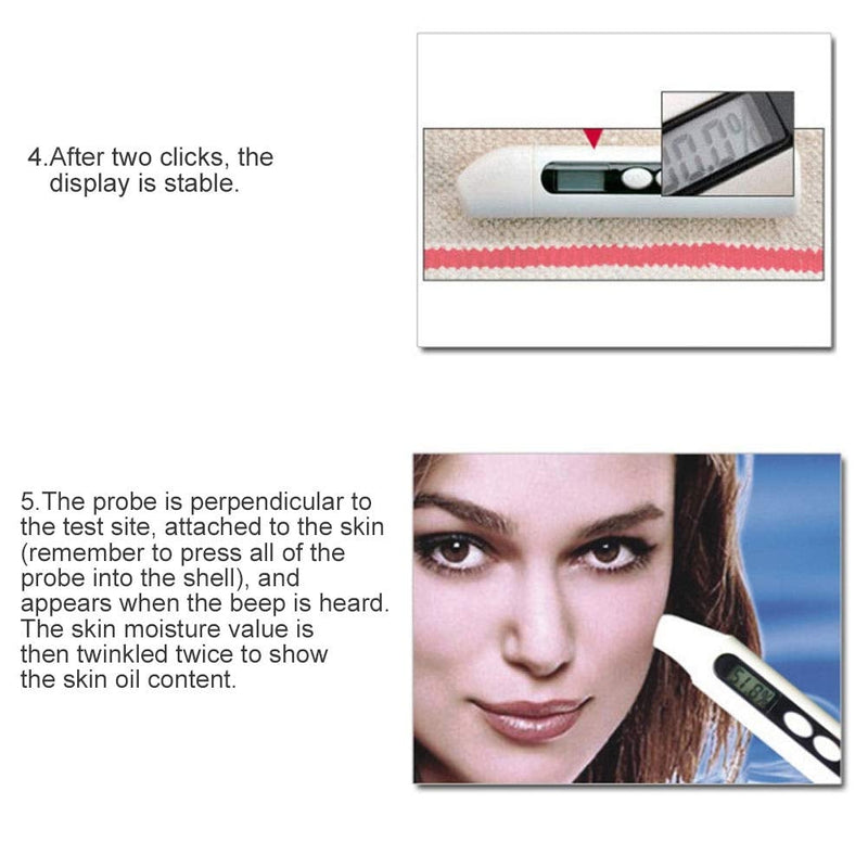 [Australia] - Skin Moisture Tester, Digital LCD Skin Face Moisture Oil Analyzer Face Skin Sensor Tester Oil Det 