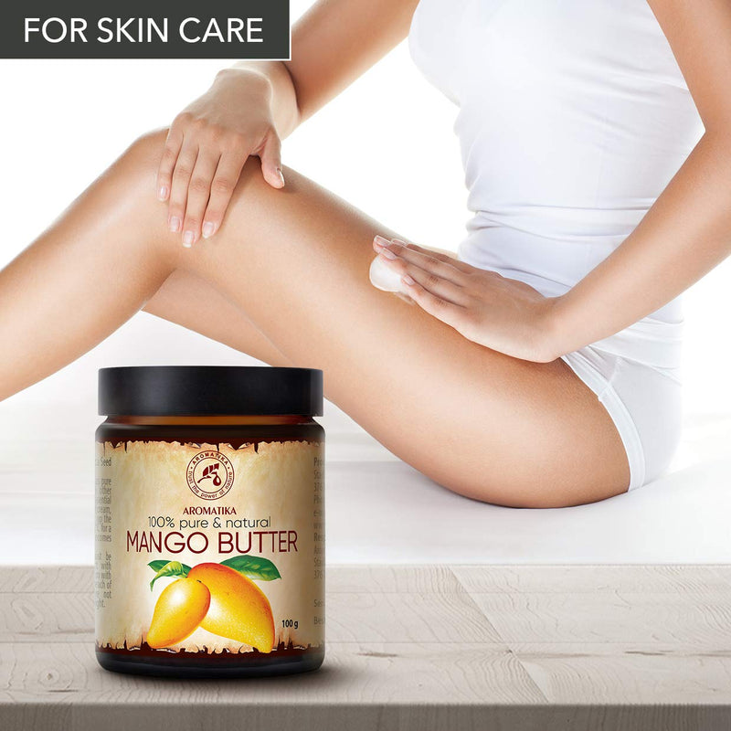[Australia] - Mango Butter Refined 100g - Mangifera Indica Seed Butter - Indonesia - 100% Pure & Natural - Glass Bottle - for Beauty - Massage - Wellness - Cosmetics - Body Mango Butter 