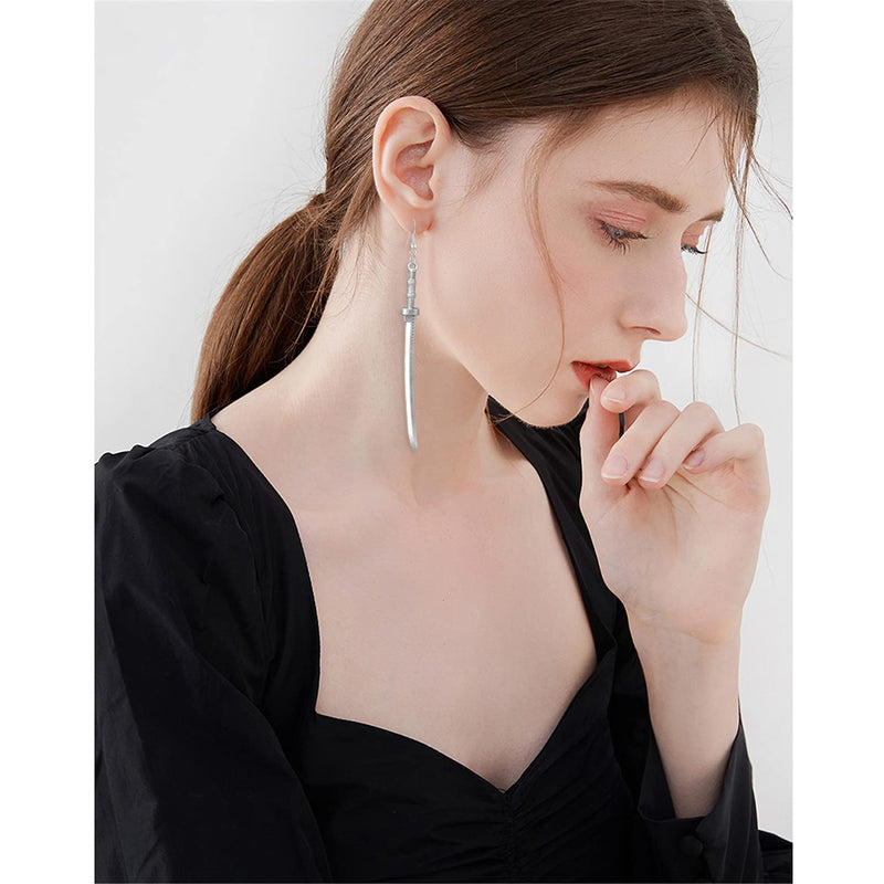 [Australia] - WUWEIJIAJIA Unique Retro Gothic Long Sword Hook Earrings Vintage Silver Punk Style Knife Dangle Drop Earrings for Women Girls Trendy Men Statement Jewelry Gifts Style-1 