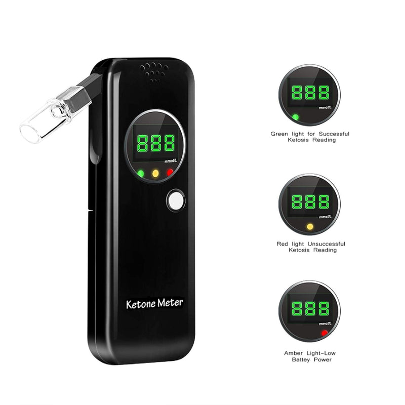 [Australia] - Lencool Ketone Breath Meter for Ketosis Testing Keto Test Kit with 10PC MouthpiecesBlack 
