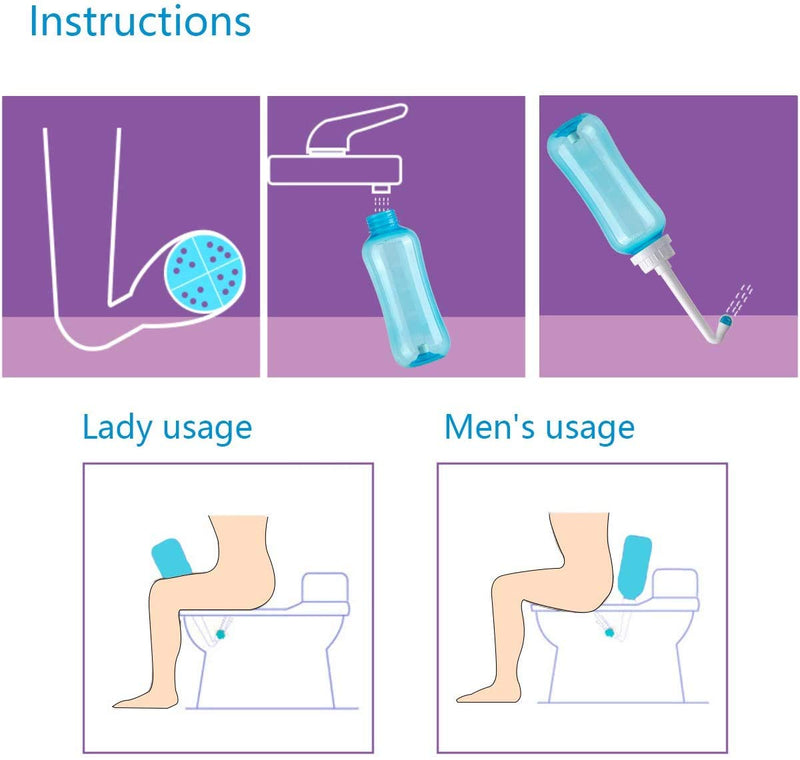 [Australia] - LIVE4COOL Portable Bidet Peri Bottle for Postpartum Perineal Care 500ml for Mom and Baby Clean,with 2 Rinse Tubes for Baby Female Menstruation Cleaning Lochia Hemorrhoids 