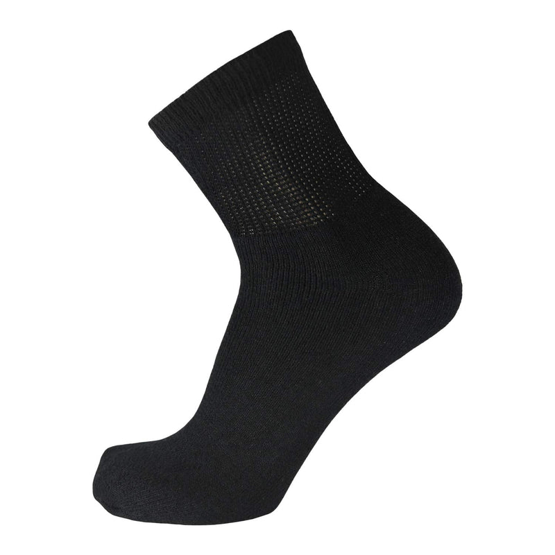[Australia] - Big and Tall Diabetic Neuropathy Ankle Socks, King Size Mens Athletic Quarter Socks (Size: 13-16) Black 6 