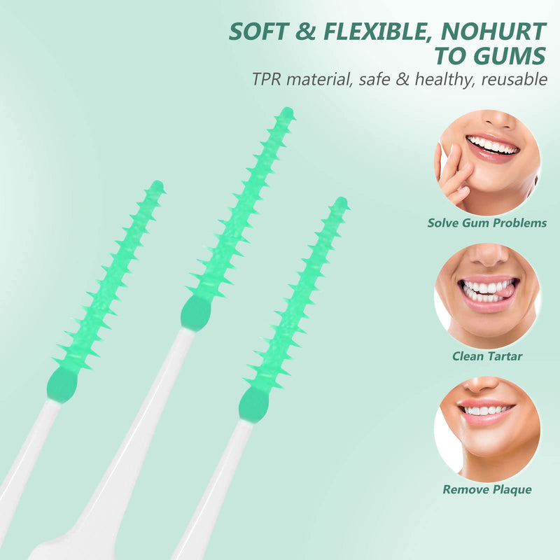[Australia] - SUPVOX Interdental Brushes Dental Floss Sticks Portable Oral Tooth Clean 160pcs (Light Green) Light Green 