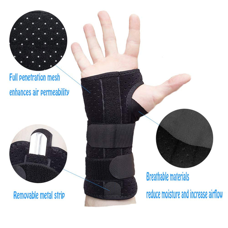 [Australia] - Wrist Support Brace - Carpal Tunnel Splint - Relieves Wrist Pain, Sprains, Arthritis, Tendonitis and RSI-for Men, Women, Kids- Universal Adjustable Fit 5.5-7.8IN（Left） Black left 