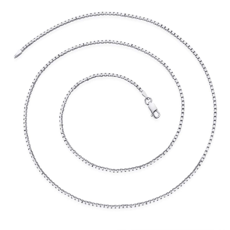 [Australia] - AINUOSHI 18K White Gold/Yellow Gold Sterling Silver 1mm Solid 925 Italy Italian Box Chain Necklace, 16" - 20" 20.0 Inches 