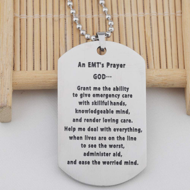 [Australia] - BNQL EMT Prayer Necklace Keychain Paramedic or EMT Steel Jewelry Gift 